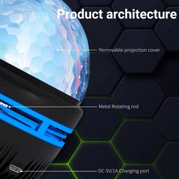 LED Starry Projection Light - 7 Color Patterns with Remote Control & USB - Picture 8 of 8